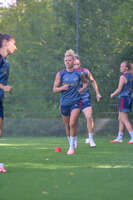 05.08.2026, München, Deutschland. Google Pixel Frauen-Bundesliga: Die FC Bayern Frauen absolvieren auf dem FC Bayern Campus eine Trainingseinheit zur Vorbereitung auf das Testspiel gegen Paris FC. Linda Dallmann (FC Bayern Frauen)