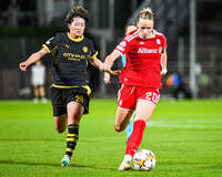 22.09.2026, Unterhaching, Deutschland. UEFA Women's Champions League, 1. Spieltag der Ligaphase: FC Bayern München Frauen gegen Manchester City. UWCL-Auftakt der FC Bayern Frauen und erstes UWCL-Pflichtspiel im neuen Zuhause Sportpark Unterhaching. Franziska Kett (FC Bayern Frauen)