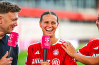 06.09.2026, München, Deutschland. Google Pixel Frauen-Bundesliga: FC Bayern München Frauen gegen SC Freiburg Frauen am FC Bayern Campus. Klara Bühl (FC Bayern Frauen)im Interview