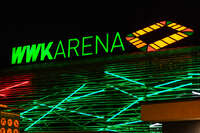 20.09.2026, Augsburg, Deutschland. Die WWK Arena in Augsburg vor dem UEFA Nations League-Länderspiel der deutschen Fußball-Nationalmannschaft gegen Griechenland. Die Partie am 27. September 2026 ist das erste Heim-Länderspiel unter Bundestrainer Jürgen Klopp.