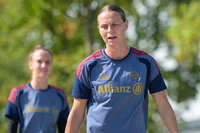 05.08.2026, München, Deutschland. Google Pixel Frauen-Bundesliga: Die FC Bayern Frauen absolvieren auf dem FC Bayern Campus eine Trainingseinheit zur Vorbereitung auf das Testspiel gegen Paris FC. Klara Bühl (FC Bayern Frauen)