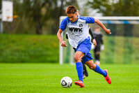 11.10.2026, Bad Wörishofen, Bayern, Deutschland. U19 (A-Jun.) Kreisklasse Allgäu – Nord: FC Bad Wörishofen U19 gegen JFG Wertachtal U19. Spielort: Stadion Unteres Hart. Saison 2026/2027. Julian Bleyer (FC Bad Wörishofen) am Ball, mit dem Ball, in einer Spielszene