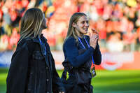 22.09.2026, Unterhaching, Deutschland. UEFA Women's Champions League, 1. Spieltag der Ligaphase: FC Bayern München Frauen gegen Manchester City. UWCL-Auftakt der FC Bayern Frauen und erstes UWCL-Pflichtspiel im neuen Zuhause Sportpark Unterhaching. Regina van Eijk (FC Bayern Frauen)
