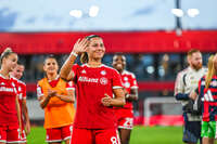 31.08.2026, München, Deutschland. Google Pixel Frauen-Bundesliga: FC Bayern München Frauen gegen 1. FSV Mainz 05 Frauen am FC Bayern Campus. Erstes Heimspiel des FC Bayern München in der Saison 2026/27. Lena Oberdorf (FC Bayern Frauen)