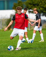 03.10.2026, Mindelheim, Deutschland. Kreisliga Allgäu Nord: TSV Mindelheim gegen (SG) Sontheim/Westerheim. Spielort: Julius-Strohmayer Stadion. Jonas Miller (TSV Mindelheim) beim Schuss, beim Abschluss, bei der Schussabgabe