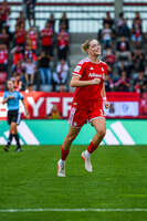 19.09.2026, München, Deutschland. Google Pixel Frauen-Bundesliga: FC Bayern München Frauen gegen 1. FC Köln Frauen am FC Bayern Campus. Alara Sehitler (FC Bayern Frauen) jubelt.