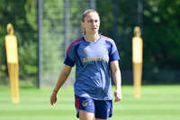 19.08.2026, München, Deutschland. Google Pixel Frauen-Bundesliga: Die FC Bayern Frauen absolvieren auf dem FC Bayern Campus eine Trainingseinheit vor dem Bundesliga-Saisonauftakt gegen den 1. FC Union Berlin. Katharina Naschenweng (FC Bayern Frauen)