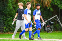 13.09.2026, Bad Wörishofen, Deutschland. U19-Freundschaftsspiel: FC Bad Wörishofen gegen SC Wörthsee. Max Hartmann (FC Bad Wörishofen), Szymon Maksymiak (FC Bad Wörishofen), Samuel Greil Correira (FC Bad Wörishofen)