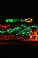 20.09.2026, Augsburg, Deutschland. Die WWK Arena in Augsburg vor dem UEFA Nations League-Länderspiel der deutschen Fußball-Nationalmannschaft gegen Griechenland. Die Partie am 27. September 2026 ist das erste Heim-Länderspiel unter Bundestrainer Jürgen Klopp.