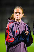 22.09.2026, Unterhaching, Deutschland. UEFA Women's Champions League, 1. Spieltag der Ligaphase: FC Bayern München Frauen gegen Manchester City. UWCL-Auftakt der FC Bayern Frauen und erstes UWCL-Pflichtspiel im neuen Zuhause Sportpark Unterhaching. Sophie Proost (FC Bayern Frauen)