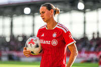 31.08.2026, München, Deutschland. Google Pixel Frauen-Bundesliga: FC Bayern München Frauen gegen 1. FSV Mainz 05 Frauen am FC Bayern Campus. Erstes Heimspiel des FC Bayern München in der Saison 2026/27. Klara Bühl (FC Bayern Frauen)