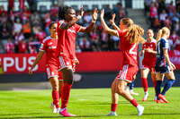 19.09.2026, München, Deutschland. Google Pixel Frauen-Bundesliga: FC Bayern München Frauen gegen 1. FC Köln Frauen am FC Bayern Campus. Edna Imade (FC Bayern Frauen) jubelt nach Ihrem Tor.