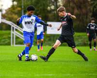 11.10.2026, Bad Wörishofen, Bayern, Deutschland. U19 (A-Jun.) Kreisklasse Allgäu – Nord: FC Bad Wörishofen U19 gegen JFG Wertachtal U19. Spielort: Stadion Unteres Hart. Saison 2026/2027. Samuel Greil Correira (FC Bad Wörishofen) am Ball, mit dem Ball, in einer Spielszene