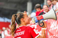 31.08.2026, München, Deutschland. Google Pixel Frauen-Bundesliga: FC Bayern München Frauen gegen 1. FSV Mainz 05 Frauen am FC Bayern Campus. Erstes Heimspiel des FC Bayern München in der Saison 2026/27. Lena Oberdorf (FC Bayern Frauen)