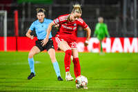 22.09.2026, Unterhaching, Deutschland. UEFA Women's Champions League, 1. Spieltag der Ligaphase: FC Bayern München Frauen gegen Manchester City. UWCL-Auftakt der FC Bayern Frauen und erstes UWCL-Pflichtspiel im neuen Zuhause Sportpark Unterhaching. Franziska Kett (FC Bayern Frauen)