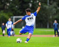 11.10.2026, Bad Wörishofen, Bayern, Deutschland. U19 (A-Jun.) Kreisklasse Allgäu – Nord: FC Bad Wörishofen U19 gegen JFG Wertachtal U19. Spielort: Stadion Unteres Hart. Saison 2026/2027. Abdul (FC Bad Wörishofen) beim Schuss, beim Abschluss, bei der Schussabgabe