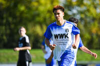 04.10.2026, Bad Wörishofen, Deutschland. U19 (A-Jun.) Kreisklasse Allgäu - Nord: FC Bad Wörishofen U19 gegen SG Unterrieden U19. Spielort: Stadion Am Unteren Hart. Julian Bleyer (FC Bad Wörishofen) nachdenklich, ernst, fokussiert