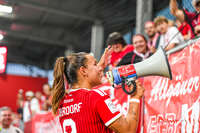 31.08.2026, München, Deutschland. Google Pixel Frauen-Bundesliga: FC Bayern München Frauen gegen 1. FSV Mainz 05 Frauen am FC Bayern Campus. Erstes Heimspiel des FC Bayern München in der Saison 2026/27. Lena Oberdorf (FC Bayern Frauen)