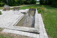 31.07.2026 – Bad Wörishofen, Bayern (Deutschland): Wassertretanlage an der Hartenthaler Straße nahe dem Kurhotel Tanneck.