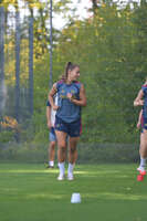 05.08.2026, München, Deutschland. Google Pixel Frauen-Bundesliga: Die FC Bayern Frauen absolvieren auf dem FC Bayern Campus eine Trainingseinheit zur Vorbereitung auf das Testspiel gegen Paris FC. Lena Oberdorf (FC Bayern Frauen)
