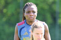 19.08.2026, München, Deutschland. Google Pixel Frauen-Bundesliga: Die FC Bayern Frauen absolvieren auf dem FC Bayern Campus eine Trainingseinheit vor dem Bundesliga-Saisonauftakt gegen den 1. FC Union Berlin. Edna Imade (FC Bayern Frauen)
