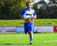 04.10.2026, Bad Wörishofen, Deutschland. U19 (A-Jun.) Kreisklasse Allgäu - Nord: FC Bad Wörishofen U19 gegen SG Unterrieden U19. Spielort: Stadion Am Unteren Hart. Abdul (FC Bad Wörishofen) beim Jubel, jubelnd, feiernd