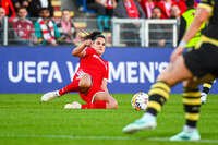 22.09.2026, Unterhaching, Deutschland. UEFA Women's Champions League, 1. Spieltag der Ligaphase: FC Bayern München Frauen gegen Manchester City. UWCL-Auftakt der FC Bayern Frauen und erstes UWCL-Pflichtspiel im neuen Zuhause Sportpark Unterhaching. Jovana Damnjanović (FC Bayern Frauen)