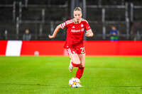 22.09.2026, Unterhaching, Deutschland. UEFA Women's Champions League, 1. Spieltag der Ligaphase: FC Bayern München Frauen gegen Manchester City. UWCL-Auftakt der FC Bayern Frauen und erstes UWCL-Pflichtspiel im neuen Zuhause Sportpark Unterhaching. Franziska Kett (FC Bayern Frauen)
