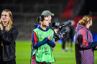 22.09.2026, Unterhaching, Deutschland. UEFA Women's Champions League, 1. Spieltag der Ligaphase: FC Bayern München Frauen gegen Manchester City. UWCL-Auftakt der FC Bayern Frauen und erstes UWCL-Pflichtspiel im neuen Zuhause Sportpark Unterhaching. Kassandra Potsi (FC Bayern Frauen)