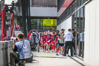 31.08.2026, München, Deutschland. Google Pixel Frauen-Bundesliga: FC Bayern München Frauen gegen 1. FSV Mainz 05 Frauen am FC Bayern Campus. Erstes Heimspiel des FC Bayern München in der Saison 2026/27. FC Bayern Frauen laufen in die Umkleide