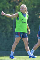 05.08.2026, München, Deutschland. Google Pixel Frauen-Bundesliga: Die FC Bayern Frauen absolvieren auf dem FC Bayern Campus eine Trainingseinheit zur Vorbereitung auf das Testspiel gegen Paris FC. Pernille Harder (FC Bayern Frauen)