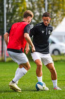 03.10.2026, Mindelheim, Deutschland. Kreisliga Allgäu Nord: TSV Mindelheim gegen (SG) Sontheim/Westerheim. Spielort: Julius-Strohmayer Stadion. Niko Hefele (TSV Mindelheim) am Ball, mit dem Ball, in einer Spielszene
