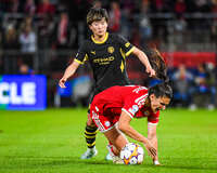 22.09.2026, Unterhaching, Deutschland. UEFA Women's Champions League, 1. Spieltag der Ligaphase: FC Bayern München Frauen gegen Manchester City. UWCL-Auftakt der FC Bayern Frauen und erstes UWCL-Pflichtspiel im neuen Zuhause Sportpark Unterhaching. Jovana Damnjanović (FC Bayern Frauen)